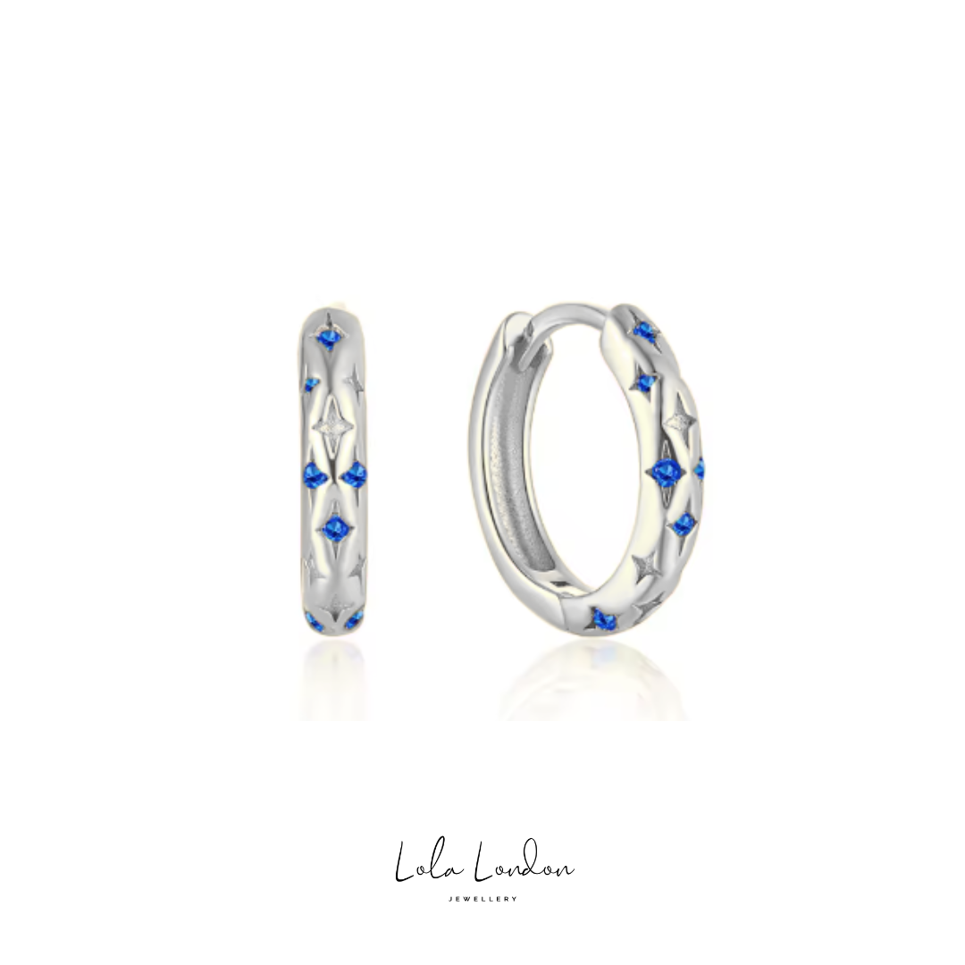 Blue Sky Huggie Hoop Earrings