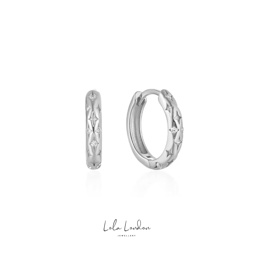 Sky Huggie Hoop Earrings