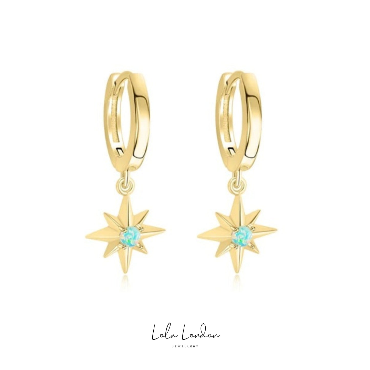 Opal Star Earrings