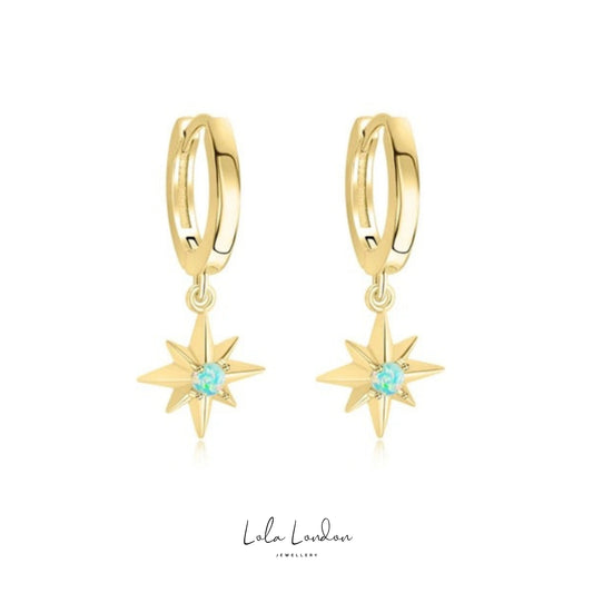 Opal Star Earrings