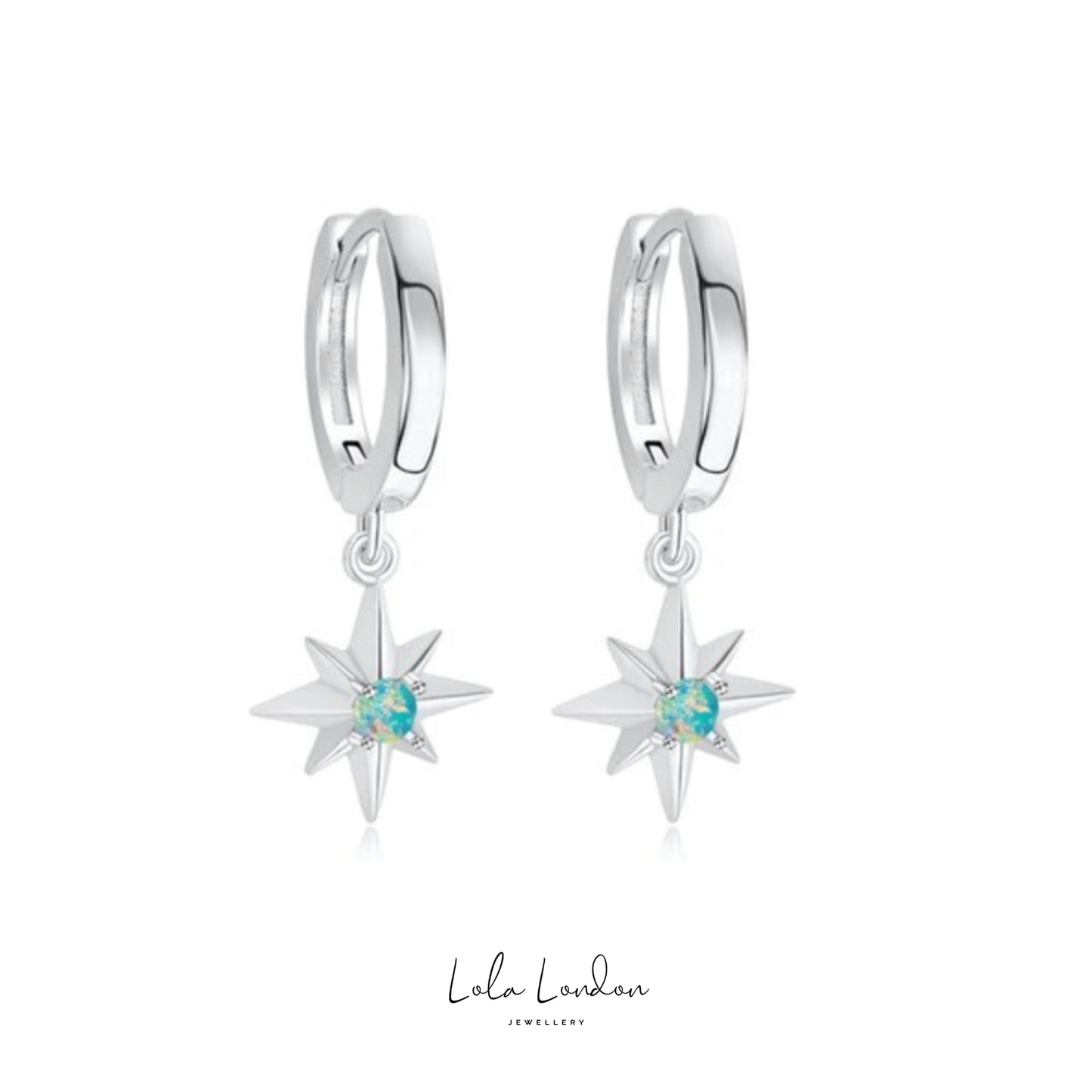 Opal Star Earrings