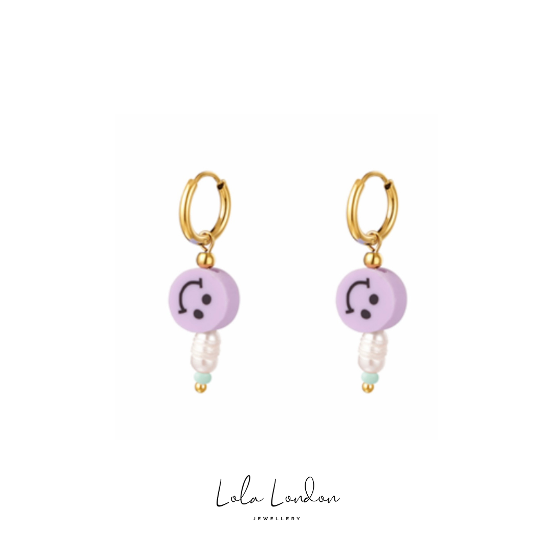 Smiley Face Earrings- More Colours